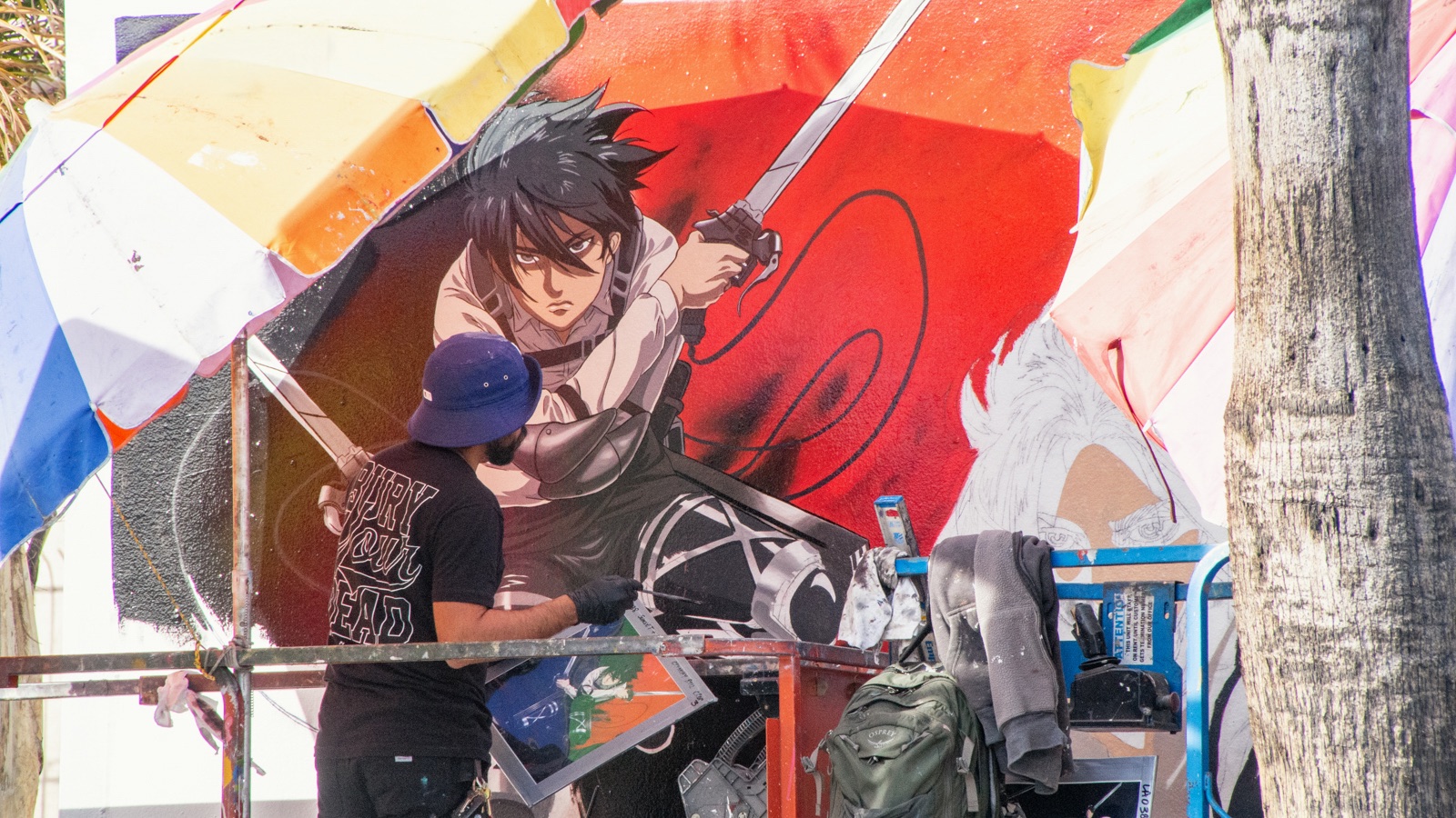 Attack on Titan mural process